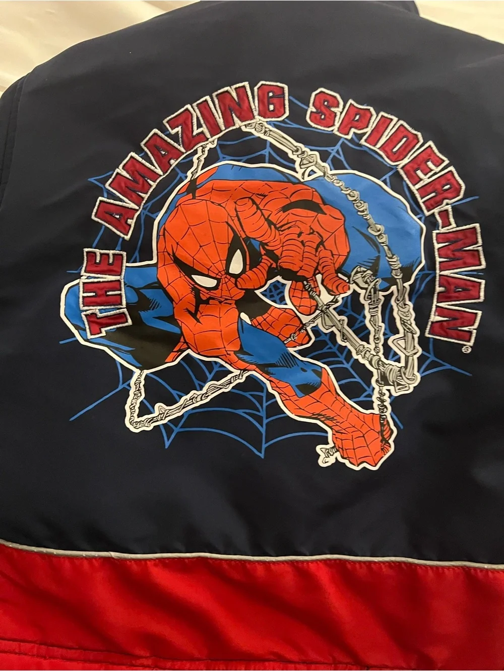 Children's Navy & Red Spider-Man Hooded Puffer Jacket